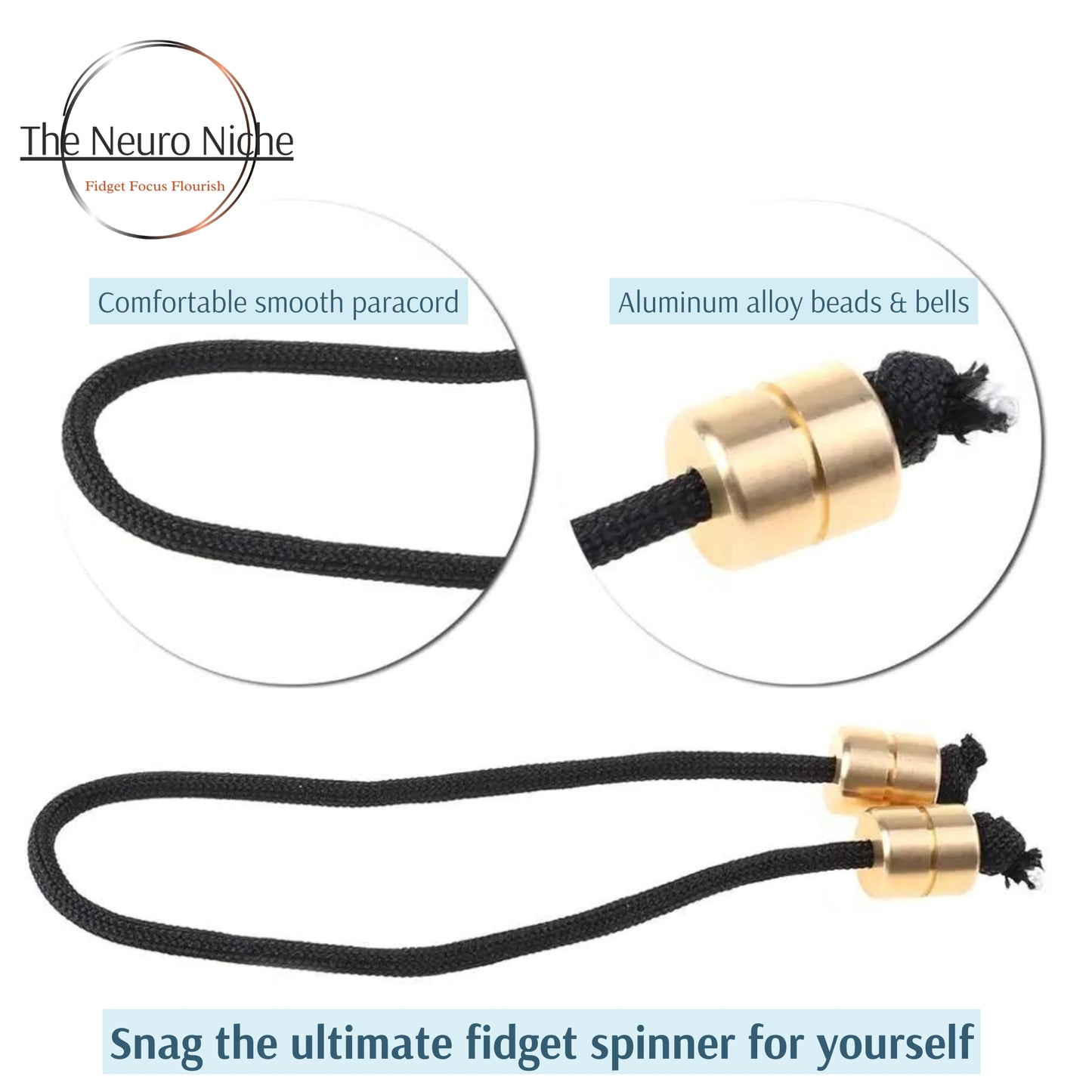 Begleri Aluminum Beads Paracord Fidget Toy