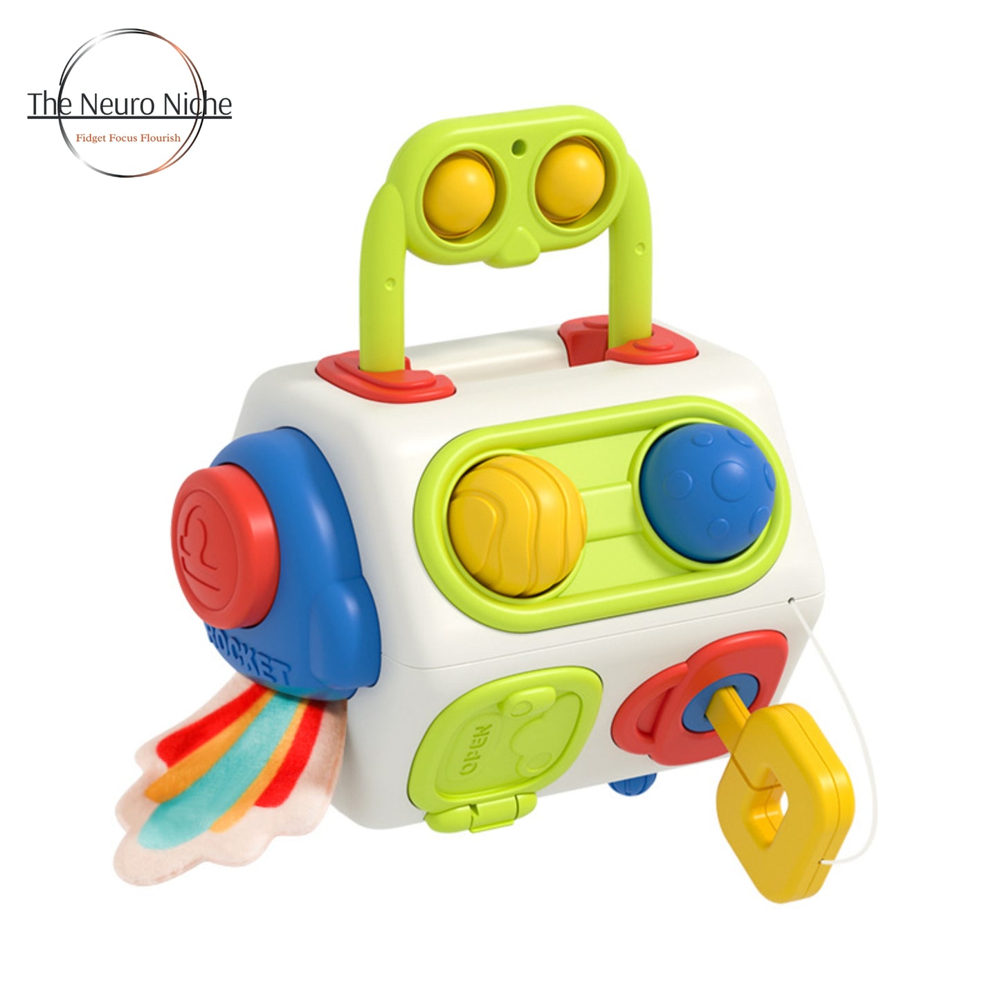 9-in-1 Sensory Fidget Cube Toy For Busy Toddlers Montessori Learning Toys