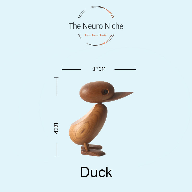Teak Wooden Duck Fidget Toy - Calm Nerves & Support Focus