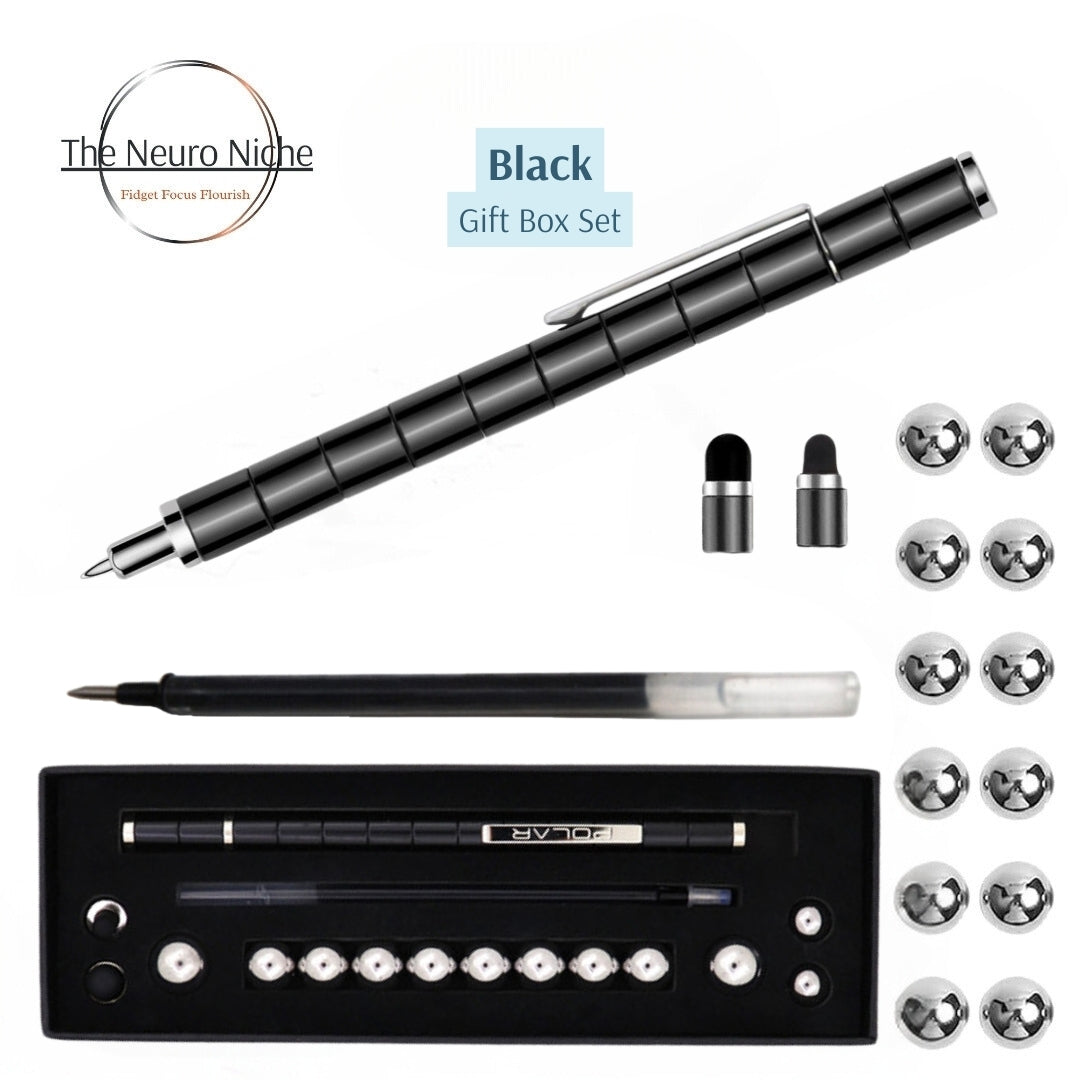 Magnetic Polar Ball Point & Stylus Pen & Fidget Toy In One!