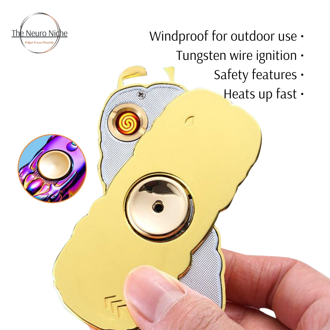 Lighter Fidget Spinner Toy w USB Charging. Lights Up! Details Below ↓↓↓