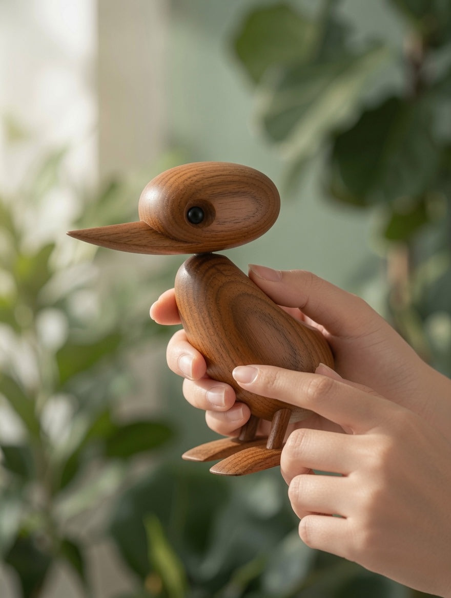 Teak Wooden Duck Fidget Toy - Calm Nerves & Support Focus