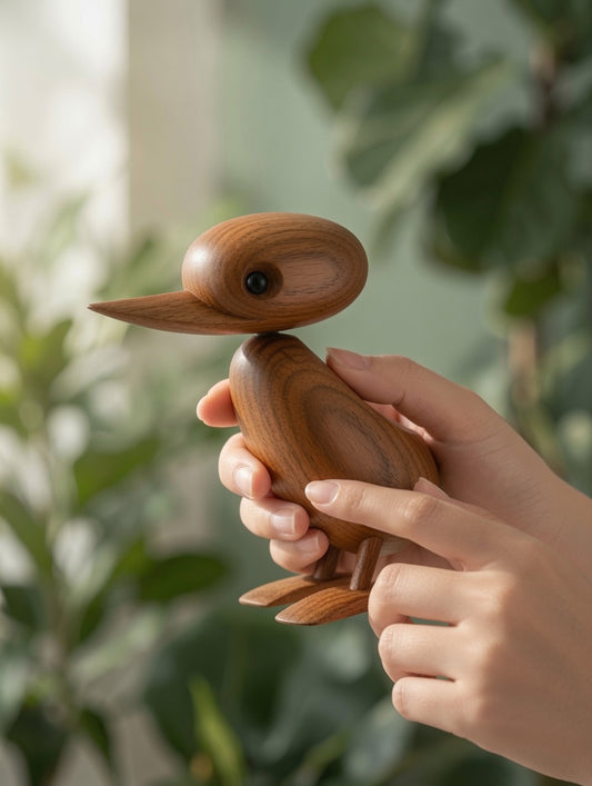 Teak Wooden Duck Fidget Toy - Calm Nerves & Support Focus