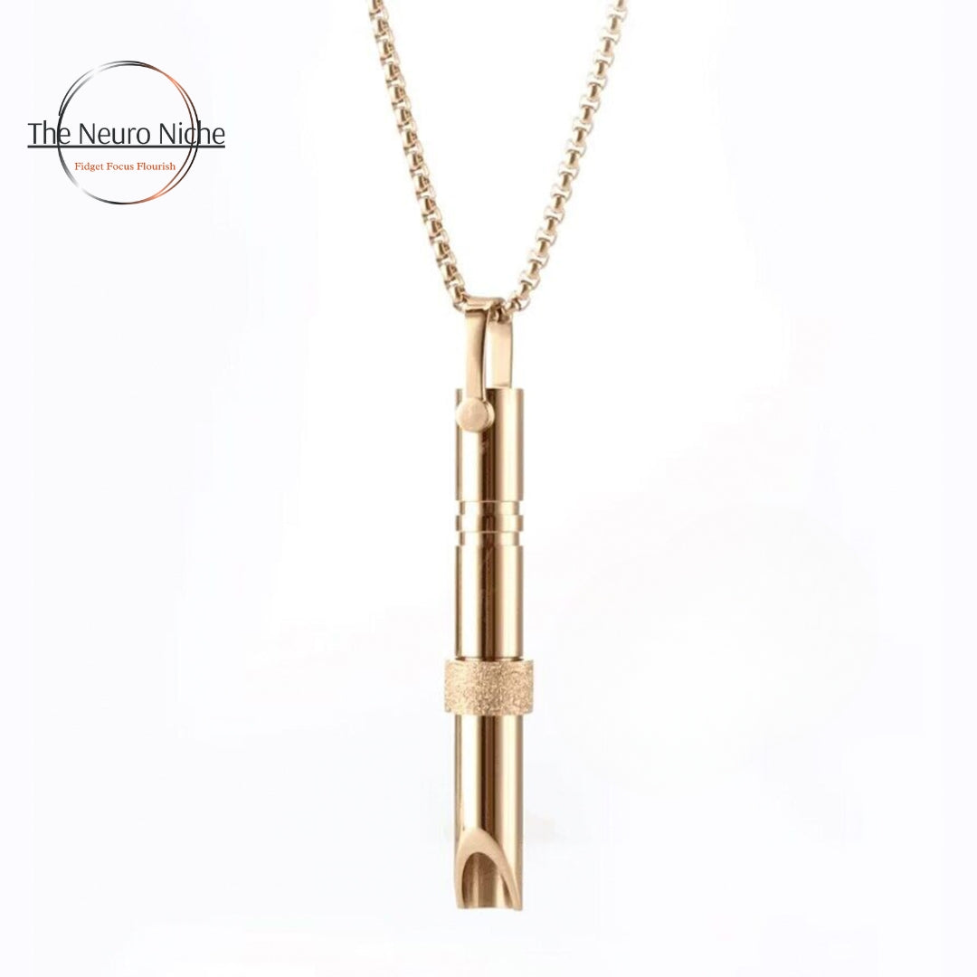 Stainless Steel Breathing Necklace, Luxury Fidget Necklace