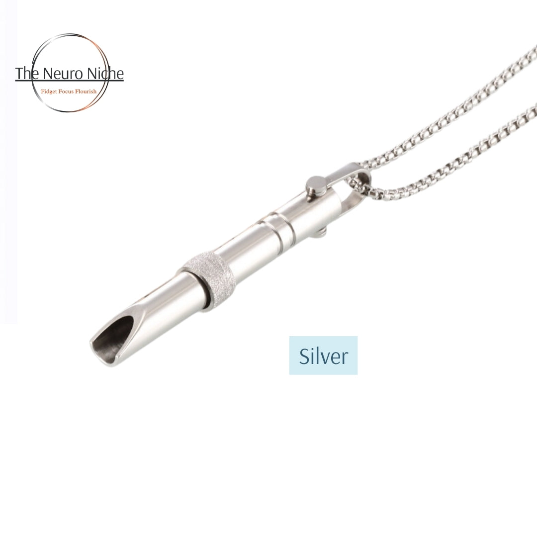 Stainless Steel Breathing Necklace, Luxury Fidget Necklace