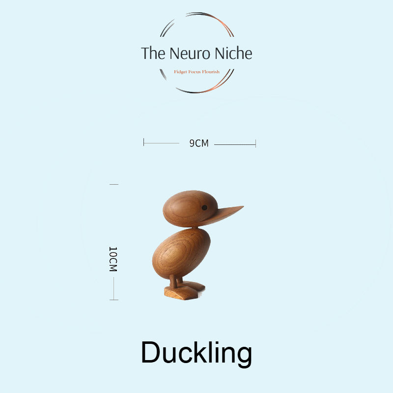 Teak Wooden Duck Fidget Toy - Calm Nerves & Support Focus