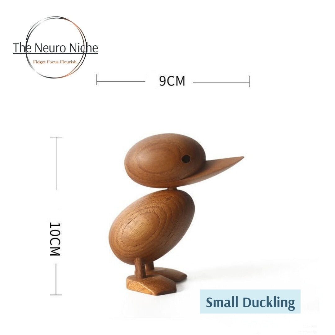 Teak Wooden Duck Animal Fidget Toy for Focus and Nerve Calming