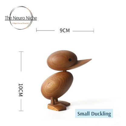 Teak Wooden Duck Animal Fidget Toy for Focus and Nerve Calming