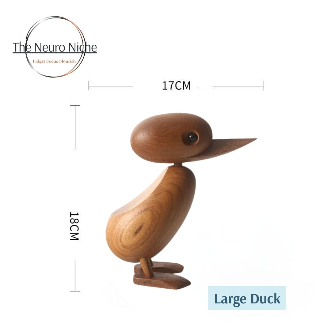 Teak Wooden Duck Animal Fidget Toy for Focus and Nerve Calming