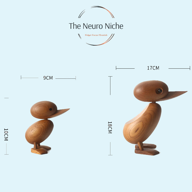 Teak Wooden Duck Fidget Toy - Calm Nerves & Support Focus