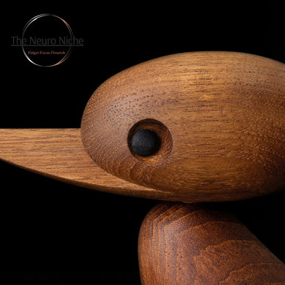 Teak Wooden Duck Fidget Toy - Calm Nerves & Support Focus